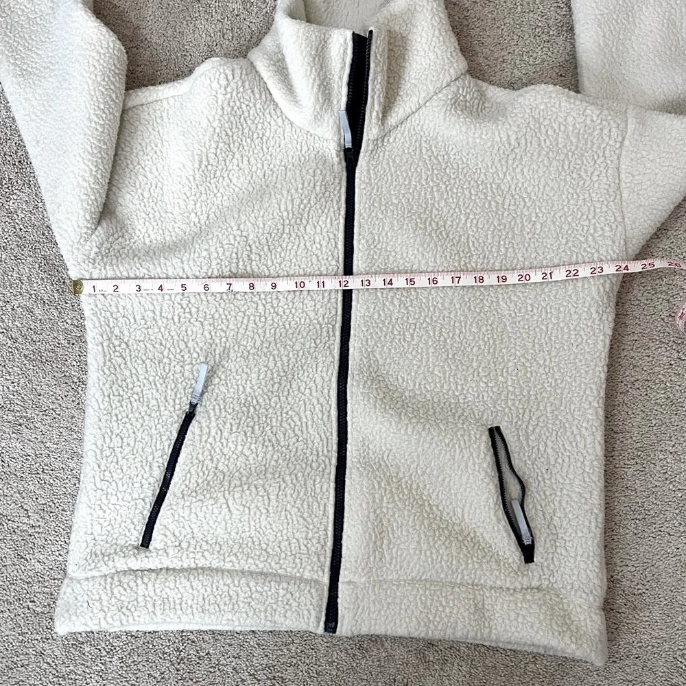 J Crew Women’s Cream Fleece Sherpa Teddy Polartech Jacket Size Large